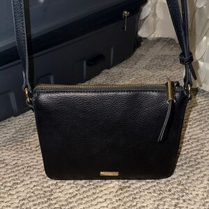 Aldo Black Crossbody Bag with Gold Accents